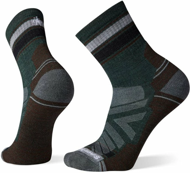 Smartwool Performance Hike Light Cushion Striped Mid Crew (Dark Sage)