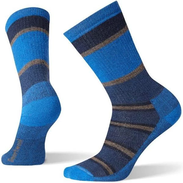 Smartwool Striped Medium Hiking Crew Socks (Alpine Blue)