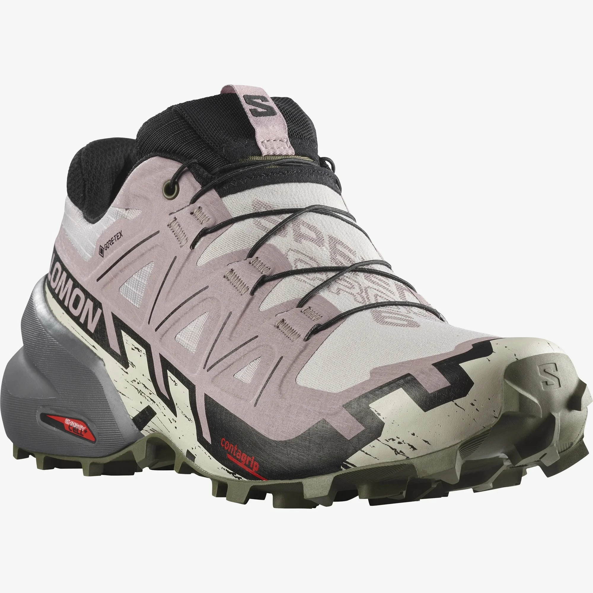 Salomon Women’s Speedcross 6 Gore-Tex (Ashes Of Roses/Black/Olive Night) - Image 3