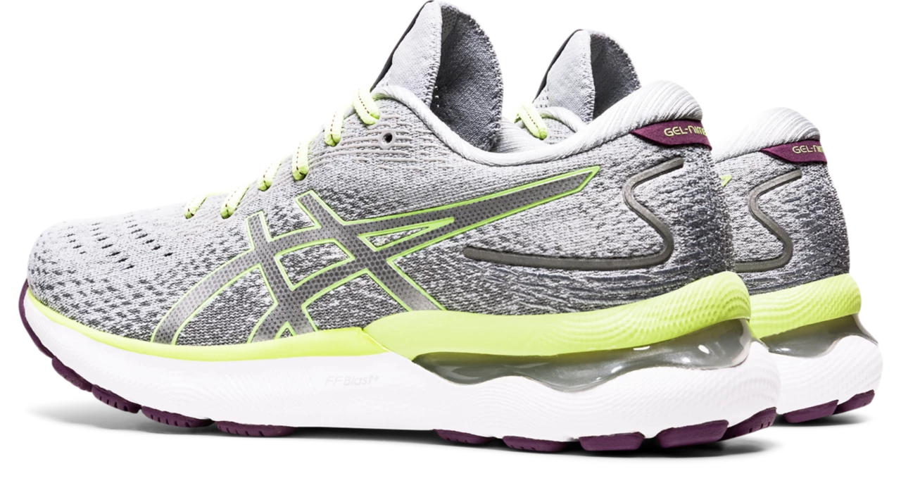 Asics Women’s Gel-Nimbus 24 (020 - Piedmont Grey/Lime Green) - Image 4