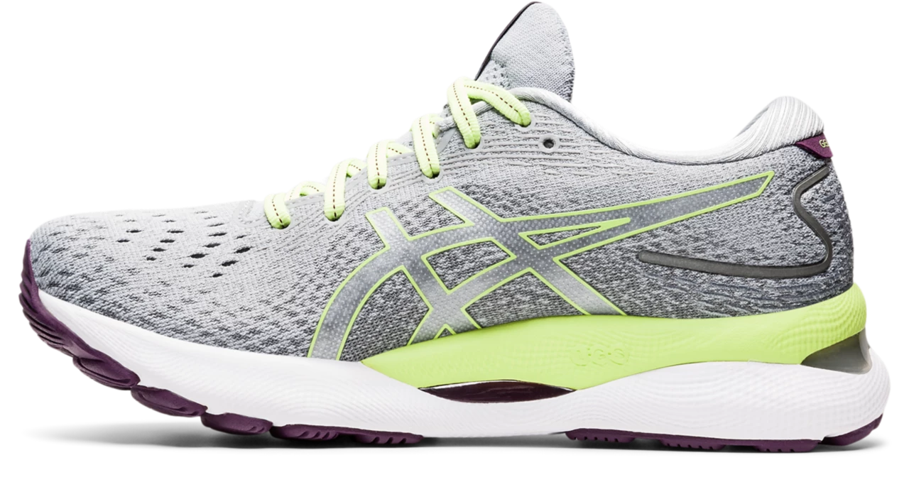 Asics Women’s Gel-Nimbus 24 (020 - Piedmont Grey/Lime Green) - Image 2