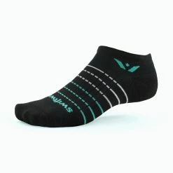 Swiftwick ASPIRE ZERO Running Sock (Stripe Black Aqua)