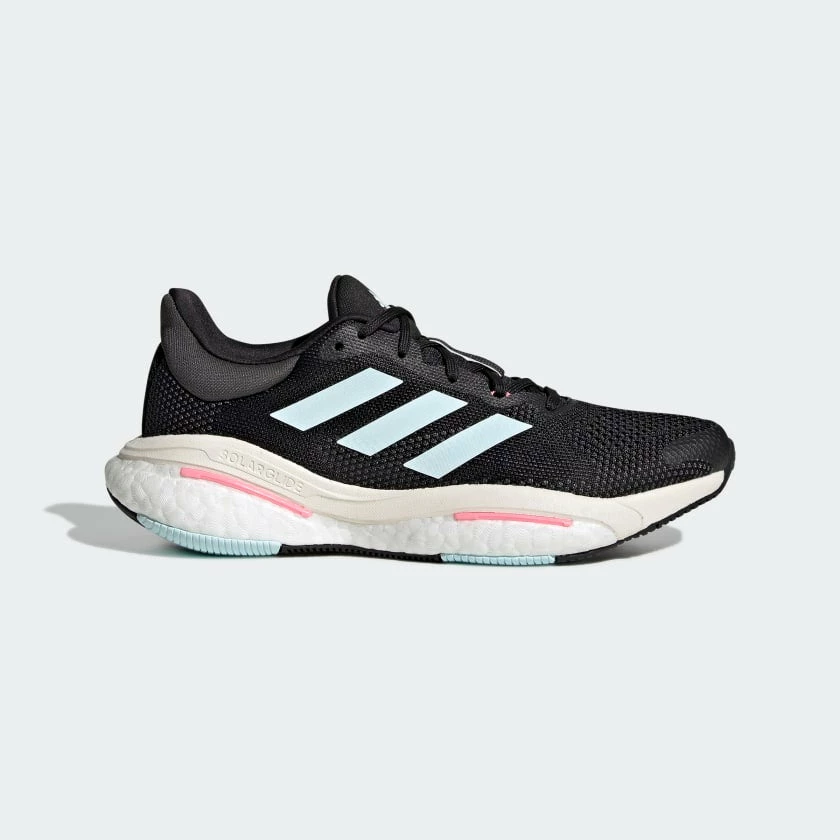 ADIDAS Women’s Solar Glide 5 (Core Black/Almost Blue/Beam Pink)