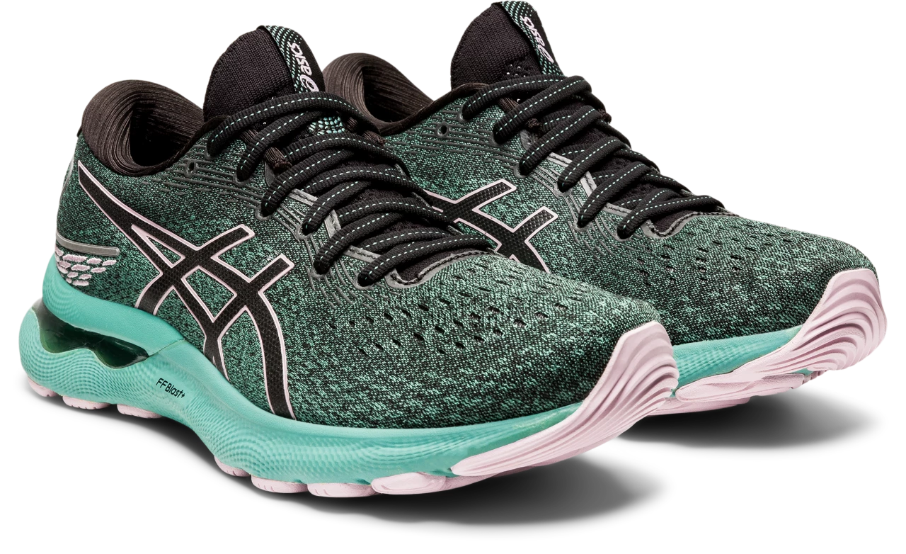 Asics Women’s Gel-Nimbus 24 (003 - Black/Barely Rose) - Image 3