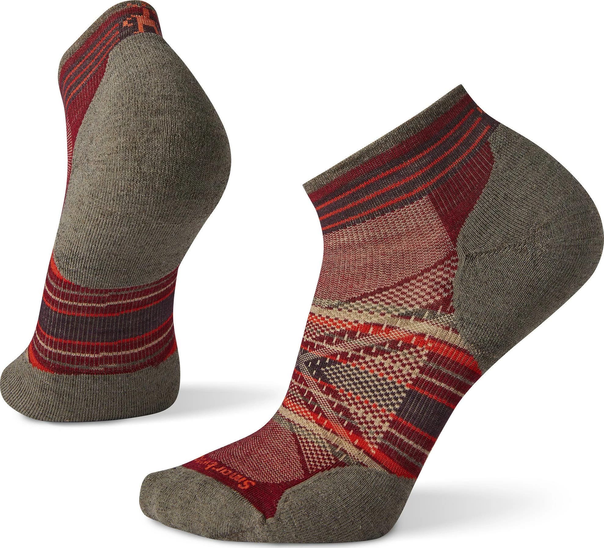 Smartwool PhD® Run Light Elite Pattern Low Cut Socks (A25 - Tibetan Red)