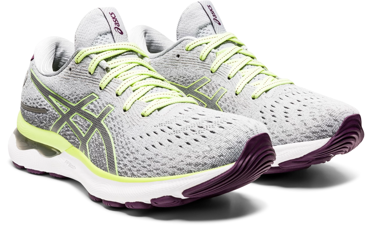 Asics Women’s Gel-Nimbus 24 (020 - Piedmont Grey/Lime Green) - Image 3