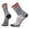 Smartwool Run Zero Cushion Mid Crew Pattern Socks (Medium Grey)