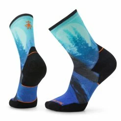 Smartwool Athlete Edition Run Raven Print Crew Sock (Alpine Blue)